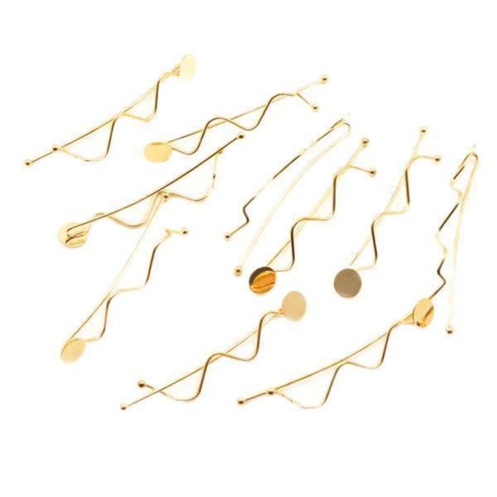 4 Pack of 10 Minimalist Metal Waved Hair Clips, Hairgrip Barrette Hairpin Set