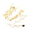 4 Pack of 10 Minimalist Metal Waved Hair Clips, Hairgrip Barrette Hairpin Set view 3