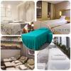 Green1,70x190cm/27.5x74.8in,Massage Table Sheet Set,Reusable Massage Bed Cover with Face Hole Washable Cotton Beauty Massage Table Skirt All-Round Wrap Bed Cover for Beauty SPA view 3