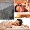 Gray,70x185cm/27.5x72.8in,Massage Table Sheet Set,Reusable Massage Bed Cover with Face Hole Washable Cotton Beauty Massage Table Skirt All-Round Wrap Bed Cover for Beauty SPA view 3