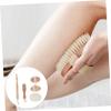 WOFASHPURET Natural Bamboo Wood Pig Bristle Bath Brush Set 4-Piece Kit for Exfoliating Feet and Back Handheld Bathing Tool for Spa and Relaxation view 2