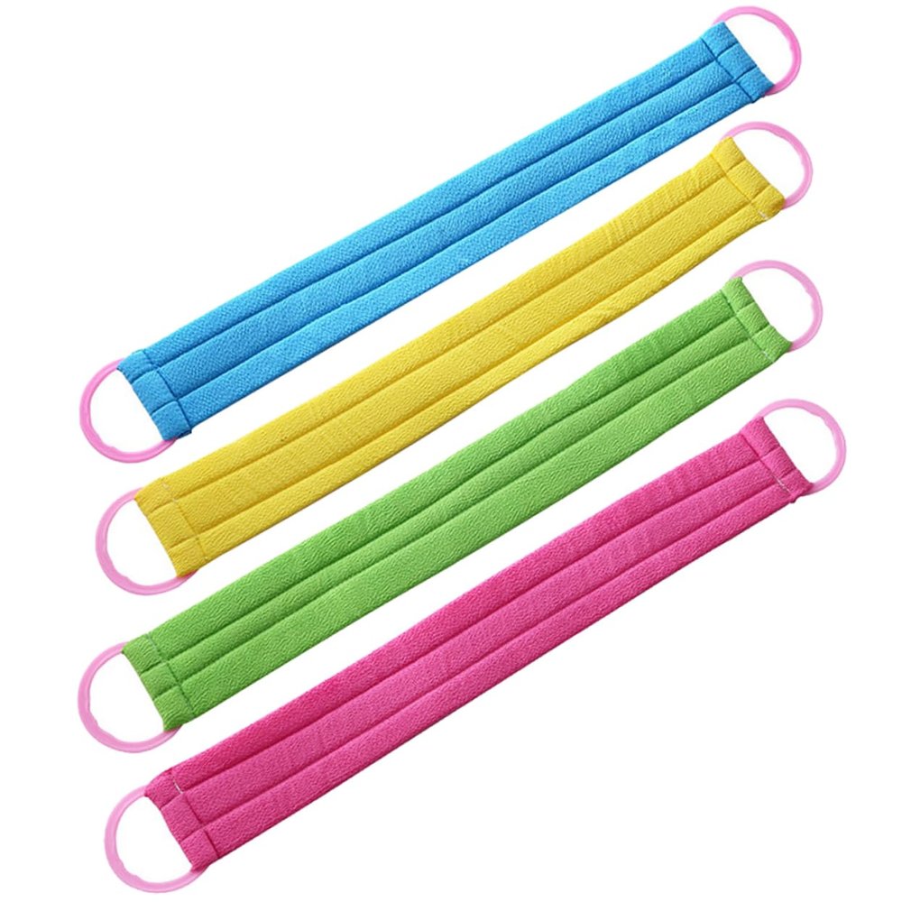 4Pcs Long Back Scrubber Body Massage Towel for Indoor Bathroom Use