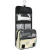 JUNZAN Hanging Toiletry Bag for Women Men Ginham Travel Cosmetic Bag with Hook Family Makeup Organizer Butter Yellow view 1