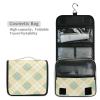 JUNZAN Hanging Toiletry Bag for Women Men Ginham Travel Cosmetic Bag with Hook Family Makeup Organizer Butter Yellow view 4
