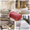 Bean,70x190cm/27.5x74.8in,Massage Table Sheet Set,Reusable Massage Bed Cover with Face Hole Washable Cotton Beauty Massage Table Skirt All-Round Wrap Bed Cover for Beauty SPA view 2