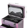 Ginelm Professional Rolling Makeup Case Large Capacity w/Wheels & Locks, Detachable Organizer for Salon Artists, Travel, Home Storage (Purple) view 3