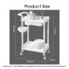 2-Tier Mobile Beauty Salon Storage Trolley with Drawer, Liftable Beauty Bowl & Trash Can for Clinic, Beige(White) view 2