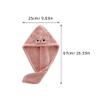 ARTIBETTER 3 Pack Hair Drying Towels Cute Cat Coral Fleece Fast Drying Hair Towel with Button for Women Girls Kids view 2