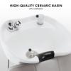 BarberPub Backwash Shampoo Station Chair, Adjustable Porcelain Ceramic Hair Wash Bowl, Vacuum Breaker, Professional Shampoo Chair and Bowl Unit for Salon and Spa 9309 (Gray) view 4