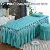 Blue1,75x190cm/29.5x74.8in,Massage Table Sheet Set,Reusable Massage Bed Cover with Face Hole Washable Cotton Beauty Massage Table Skirt All-Round Wrap Bed Cover for Beauty SPA view 4
