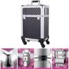 LemNin Professional Rolling Makeup Case Metal Frame Cosmetic Tool Storage Organiser, with Wheels Lockable(34x24x54cm-A) view 2