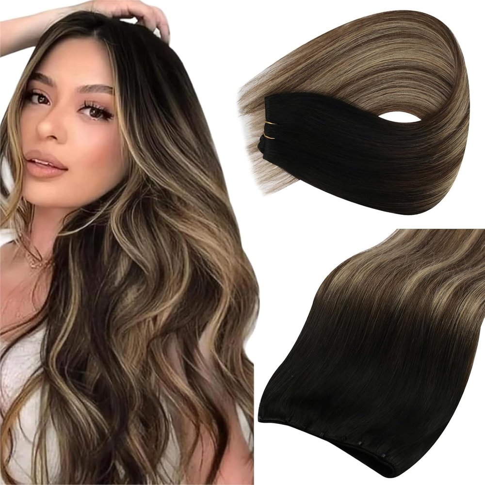 100 Gram 20inch Black Brown Micro Hair Extensions Bundle Micro Ring Hair Extensions and Micro Bead Weft Hair Extensions 2 Packs