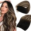 100 Gram 20inch Black Brown Micro Hair Extensions Bundle Micro Ring Hair Extensions and Micro Bead Weft Hair Extensions 2 Packs view 1