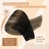 100 Gram 20inch Black Brown Micro Hair Extensions Bundle Micro Ring Hair Extensions and Micro Bead Weft Hair Extensions 2 Packs view 4