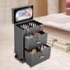 Ginelm Professional Rolling Makeup Case Large Capacity w/Wheels & Locks, Detachable Organizer for Salon Artists, Travel, Home Storage (Black) view 4