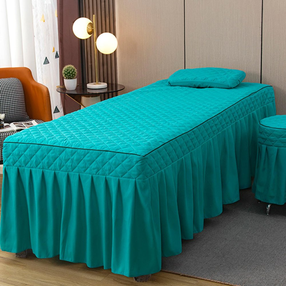 Green1,80x190cm/31.4x74.8in,Massage Table Sheet Set,Reusable Massage Bed Cover with Face Hole Washable Cotton Beauty Massage Table Skirt All-Round Wrap Bed Cover for Beauty SPA