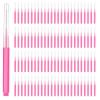 100PCS Pink Multifunctional Brow Lamination Brush, Eyebrow Brush with Cap, Brows Tint Brushes Micro Eyebrow Brushes for Eyelash and Eye Brow Extensions Tool view 1