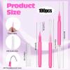 100PCS Pink Multifunctional Brow Lamination Brush, Eyebrow Brush with Cap, Brows Tint Brushes Micro Eyebrow Brushes for Eyelash and Eye Brow Extensions Tool view 2