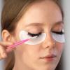 100PCS Pink Multifunctional Brow Lamination Brush, Eyebrow Brush with Cap, Brows Tint Brushes Micro Eyebrow Brushes for Eyelash and Eye Brow Extensions Tool view 4