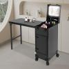 Bacocoo Rolling Portable Manicure Table with 3 Drawers, Makeup Train Case With 4 Universal Wheels, Lockable Makeup Case with Foldable Nail Desk, Cosmetic Travel Case for Workstation Mobile, Nail tech. view 3