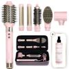 ELLA BELLA 6-in-1 Hot Air Styler Pink & Heat Protectant Spray  Powerful Hair Dryer Set for Fast Curling, Volumizing, Straightening  Includes Travel Case  UV Shield & Nourishing Hair Care view 1