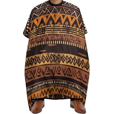 African Mud Cloth Tribal Barber Cape Waterproof Hair Cutting Cape with Adjustable Snap Closure Salon Cape Hair Cutting Accessories for Men Women