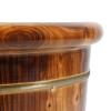 VitaChicuy Wooden Foot Bath Bucket Foot Soaking Bath Basin with Lid Wood Footbath Barrel with Massage Beads Plate Pedicure Barrel for Spa, Massage, Sauna 15.75 * 15.75in (Brown) view 3