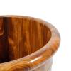 VitaChicuy Wooden Foot Bath Bucket Foot Soaking Bath Basin with Lid Wood Footbath Barrel with Massage Beads Plate Pedicure Barrel for Spa, Massage, Sauna 15.75 * 15.75in (Brown) view 4