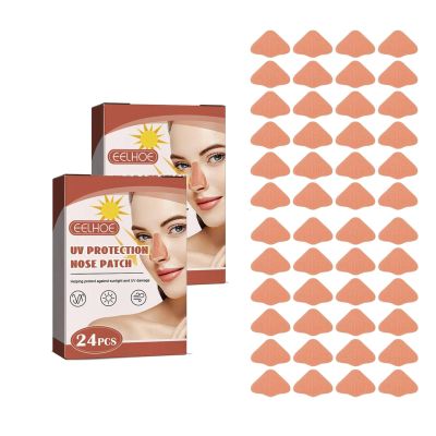 48 Pcs Nose Patch, Skin Sun Protection Nose Patch, UV Protection Nose Patch, Sunscreen Golf Nose BandageReusable Adhesive Patches for Hiking, UV Stickers for Hiking, Running & Outdoor Activities