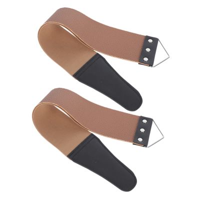LIFKOME 2pcs Dual-sided Razor Sharpening Strap Leather Strop for Home Use Barber Shops Durable Manual Razor Smoothing Tool for Final Sharpening and