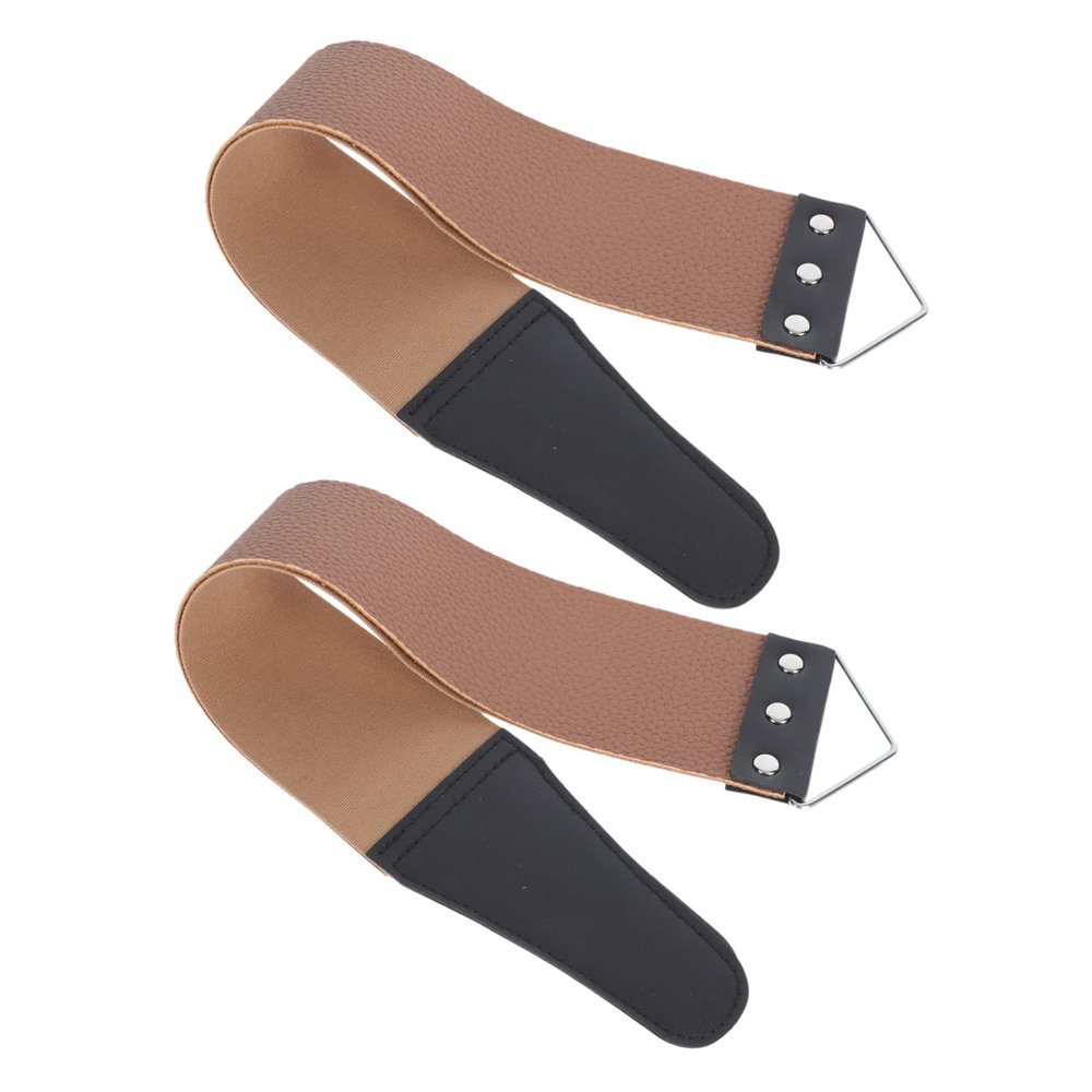 LIFKOME 2pcs Dual-sided Razor Sharpening Strap Leather Strop for Home Use Barber Shops Durable Manual Razor Smoothing Tool for Final Sharpening and