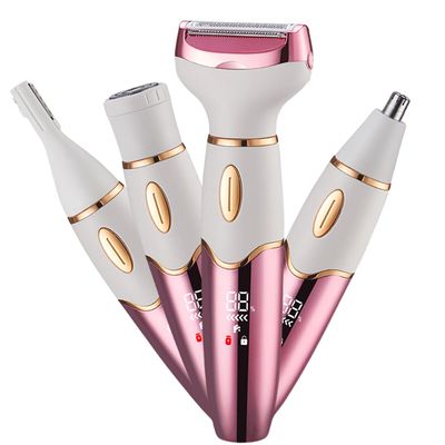 Electric Razors for Women, 4 in 1 Electric Shaver for Women, Wet & Dry Ipx7 Waterproof Bikini Trimmer and Facial Hair Remover, Painless Ladies Body Razors for Nose Eyebrow Arms Armpit Legs Pubic Area