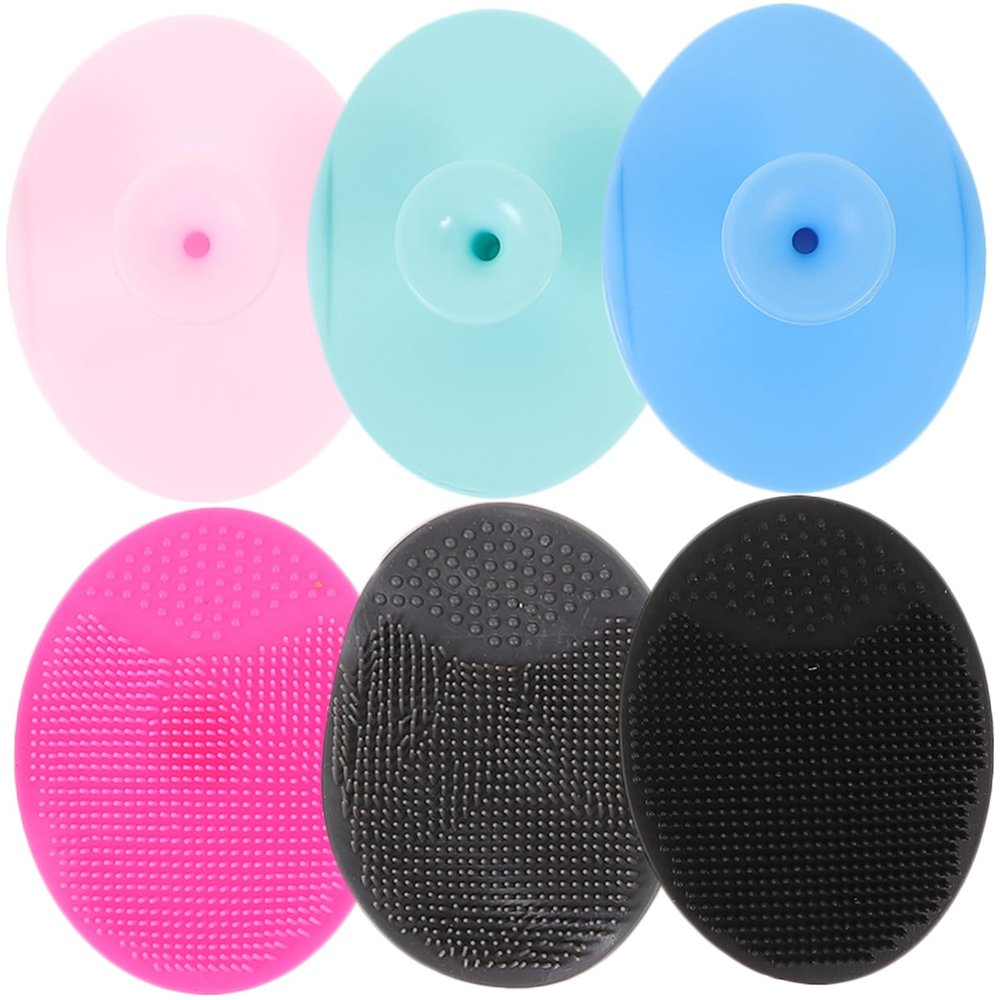 Vaguelly 6pcs Silicone Facial Cleansing Brush Blackhead Scrubber Face Scrubber Exfoliator Brush Face Cleanser