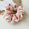 2 Pcs Spring Women's Large Lace Floral Scrunchies for Thin Thick Curly Hair, Strawberry Fruit Love Heart Big Hair Ties Elastic Hair Bands Ponytail Holders for Autumn (5.5inches vine flower strawberry) view 4