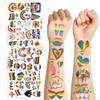 100+ Pride Temporary Tattoos LGBT Gay Pride Tattoos Sticker Rainbow Body Art Waterproof Decal for Pride Month Parade Throws Party Favors view 1