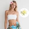 2 PCS Hawaiian Flower Hair Clips for Women Orchid Hair Claw Clips Artificial Hibiscus Flower Hair Barrettes for Wedding Bridal Beach Party(Pink White+Yellow White) view 4