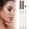 2PCS 2025 New Magic Eyebrow Pencil, 4-Tip Microblade Brow Pen Magic Eyebrow Pen, Waterproof Microblading Eyebrow Pencil Contouring Natural Gap Filling Eyebrow Makeup Brow Pencil (Light Brown) view 1