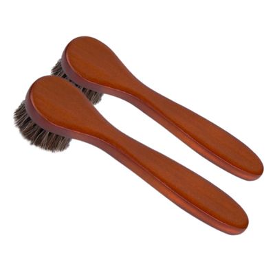 FOMIYES 2pcs Ergonomic Soft Bristle Face Brush Shoe Polish Applicator Multi-use Cleaning Tool for Skin Hair Horse Boot
