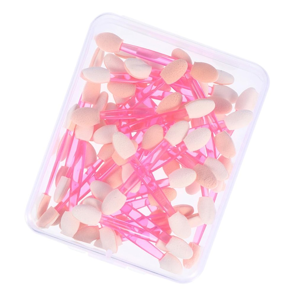 Happyyami 50Pcs Dual Sided Eyeshadow Applicators for Makeup Compact Skin Friendly for Travel Festivals and Daily Use Cosmetic Tool
