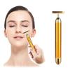 24k Gold Energy Beauty Bar Electric Vibration Facial Massage Roller Waterproof Face Skin Care T-Shaped Anti Wrinkle Massager for Forehead Cheek Neck Clavicle Arm (Gold Colour) view 2