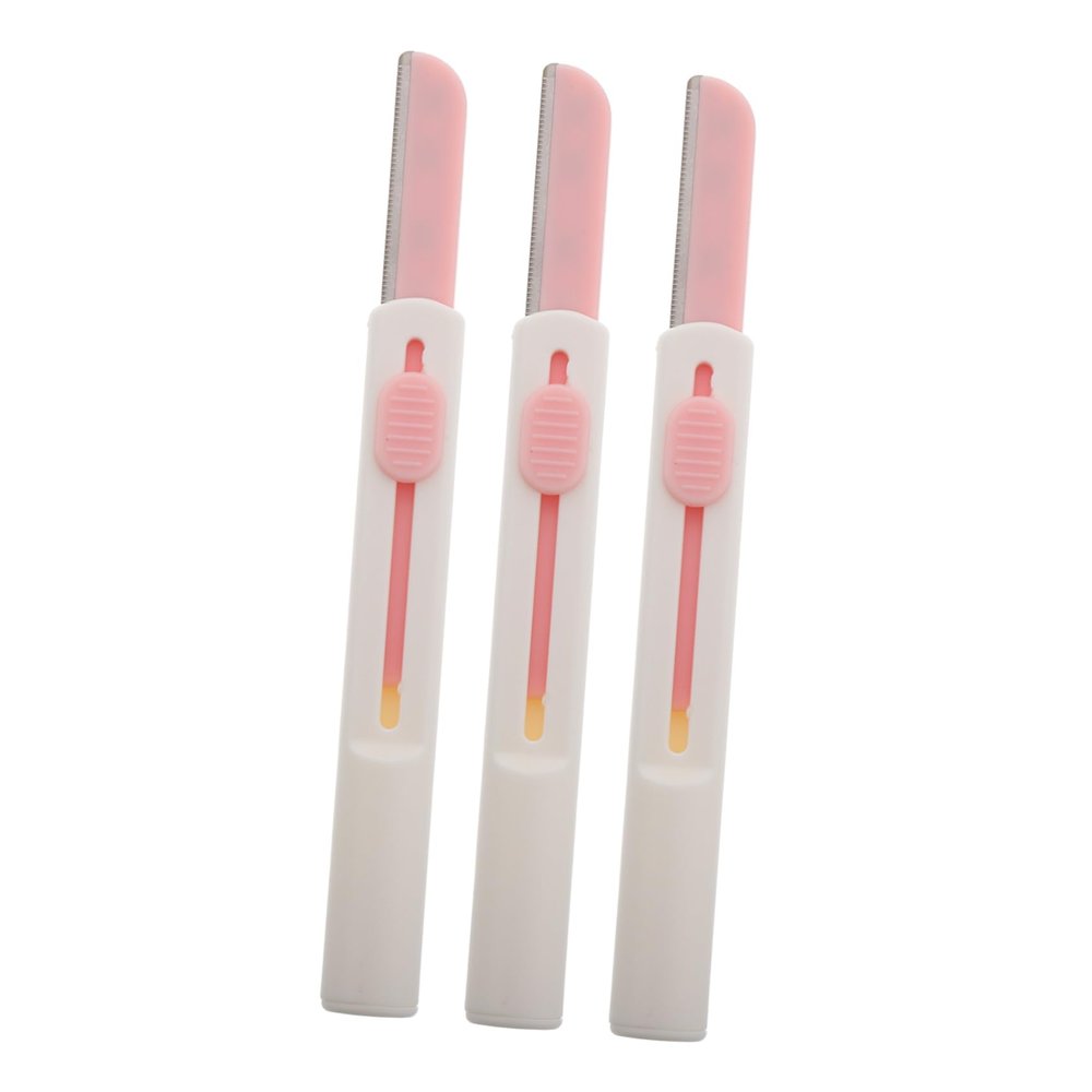 LOORGVEL 3pcs Portable Eyebrow Trimmer for Women Men Sliding Micromesh Blades for Accurate Trimming Travel-friendly Grooming Tool
