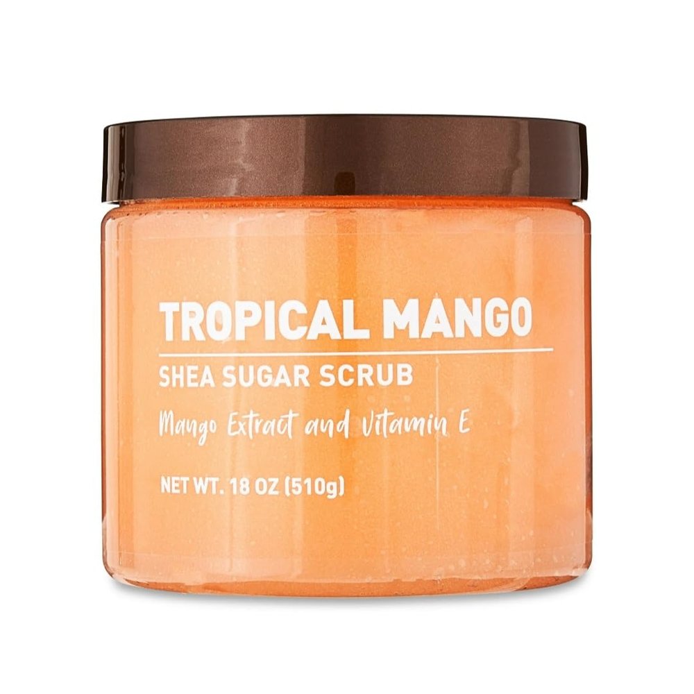 Tropical Mango Shea Sugar Body Scrub with Mango Extract and Vitamin E, 18 oz