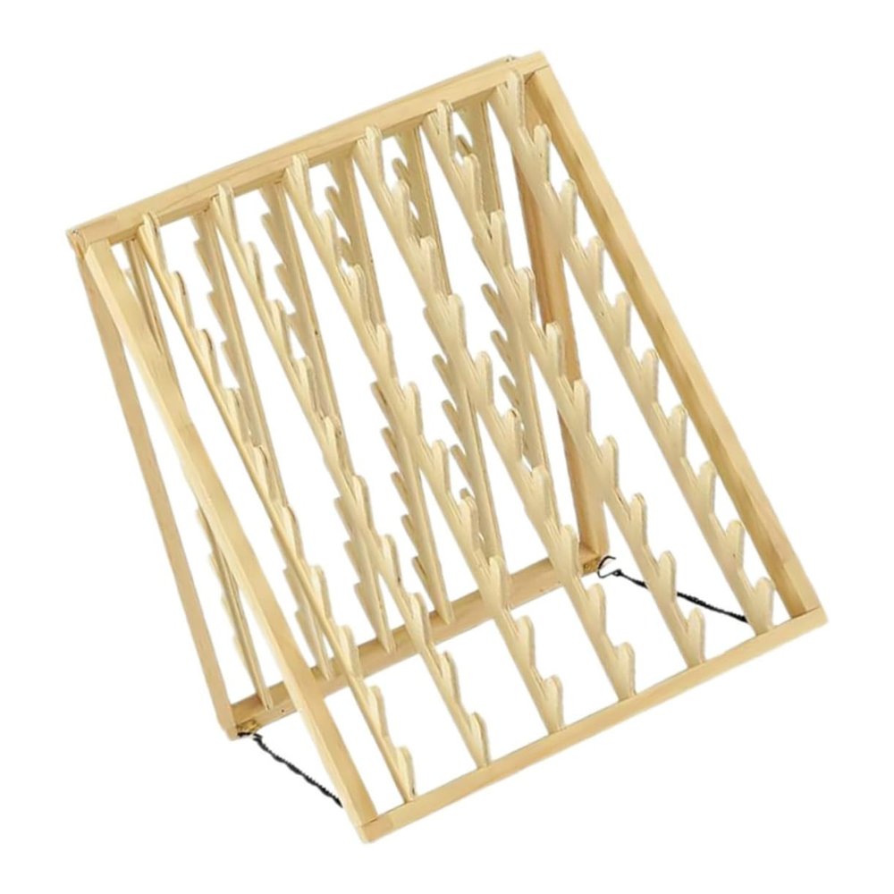 BATHVEVE Wood Hair Extension Holder Multi-Purpose Wall-Mounted Braiding Rack for Hair Salon Sturdy Thread Organizer Natural Finish for Stylists and Home Use