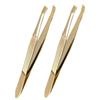 BAZEITFLOW 2pcs Stainless Steel Eyebrow Tweezers Plated Precision Tweezers for Eyebrow Trimming and Facial Hair Removal Portable Beauty Tools for Crafting and Grooming view 1