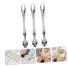 PACKOVE 3pcs Professional Eye Cream Applicators Metal Eye Massage Tools to Reduce Puffiness Dark Circles Wrinkles Convenient Silver view 3