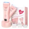 ENSSU Bikini Trimmer for Women - 2 in 1 Pubic Hair Trimmer IPX7 Waterproof, Razors for Women with LED Light & USB Charge, Painless Electric Shaver with Ceramic Blade for Bikini Legs Arm Underarm view 1