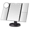 22 LED Makeup Mirror Touch Screen Table Mirror with Light 3 Fold Adjustable Vanity Cosmetic Mirrors USB Dual Power Supply 3X/10X (Color : Black) view 1