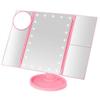 22 LED Makeup Mirror Touch Screen Table Mirror with Light 3 Fold Adjustable Vanity Cosmetic Mirrors USB Dual Power Supply 3X/10X (Color :) view 1