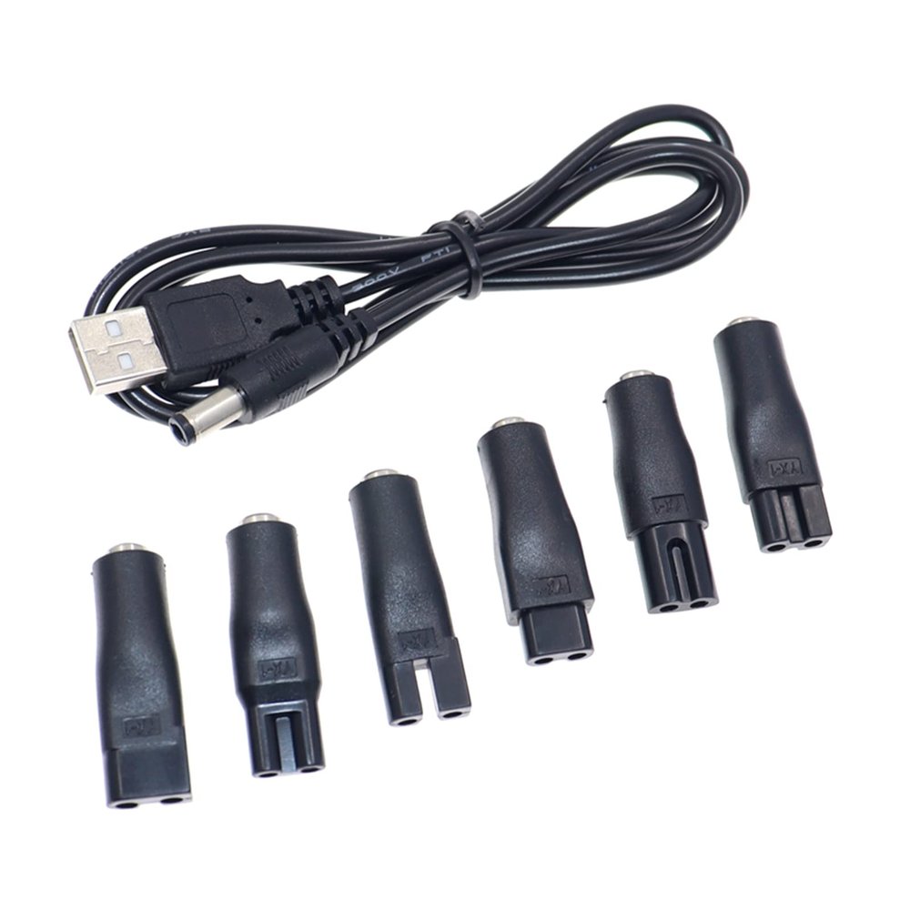HapGlan for Power Plug 5.5x2.1mm Male to C8 Tail Female Adapter Extension Cords for Shaver Hair Connector Cable Plug
