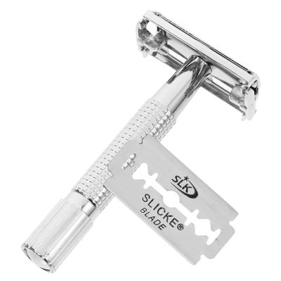 Gogogmee 1Set Manual Beard Razor Replaceable Double Edge Shaver for Men Vintage Closed Comb Design for Precise Shaving for Beard Hair and Sideburns